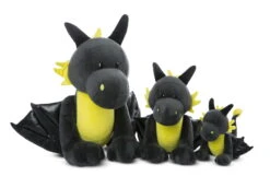 Nici 47994 Drache Dragor Schwarz-gelb 30cm Stehend Plüsch Kuscheltier Dragonia -Nici 47995 06 47994 47993 Groessenvergleich 2048x1331