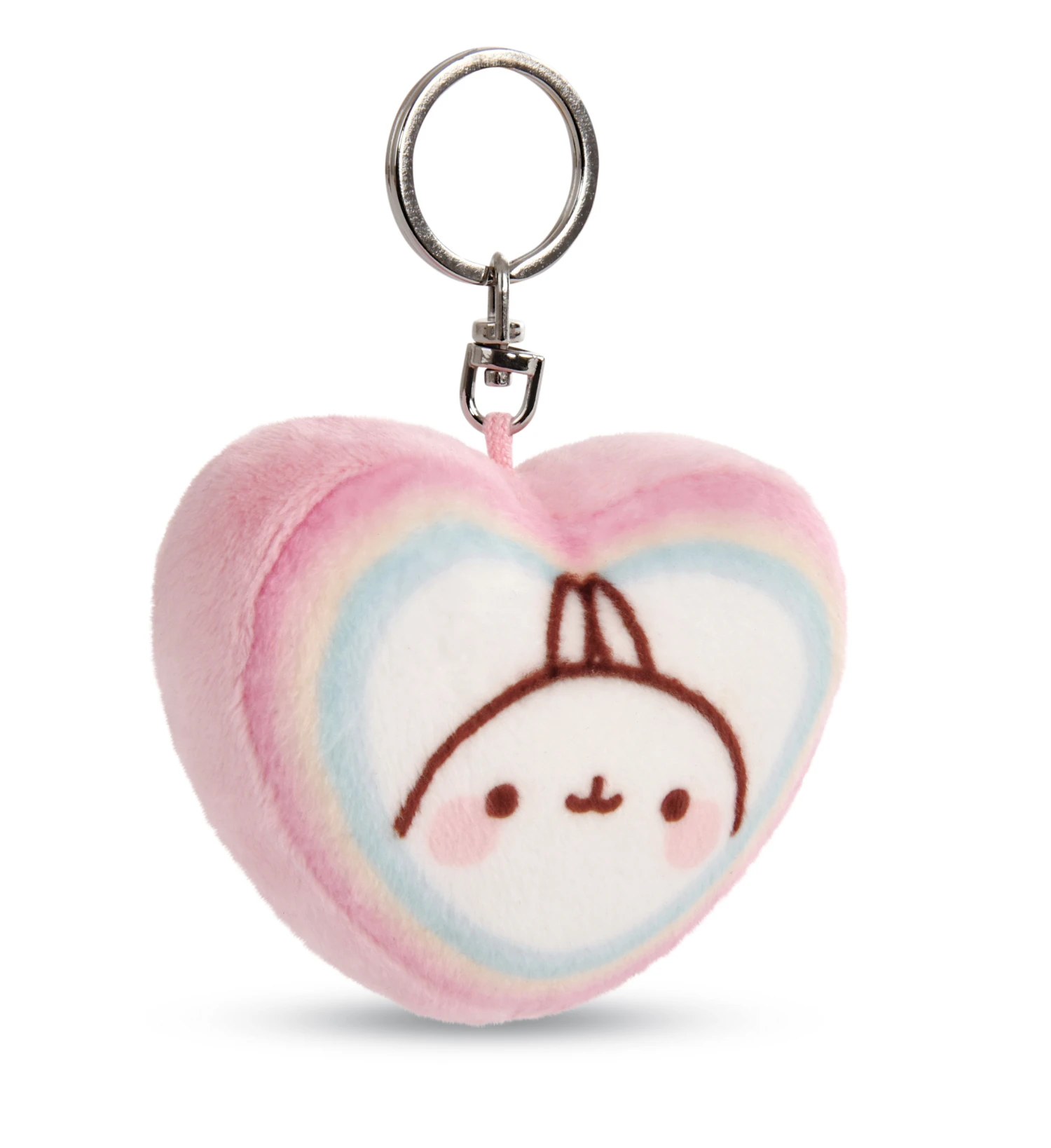 Nici 48221 Schlüsselanhänger Herzförmig Molang Regenbogen 8cm Plüsch Kawaii 2 Nici 48221 Schlüsselanhänger Herzförmig Molang Regenbogen 8cm Plüsch Kawaii – Bild 2