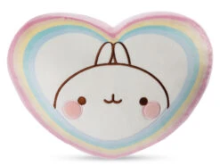 Nici 48228 Kissen Herzförmig Molang Regenbogenherz 40x30cm Stretch-Plüsch Kawaii