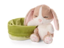 Nici 48709 Sleeping Pets Bunnies Hase Cappuccino 12cm Schlafend Im Körbchen Grün -Nici 48709 03 ZA Frei 2048x1562