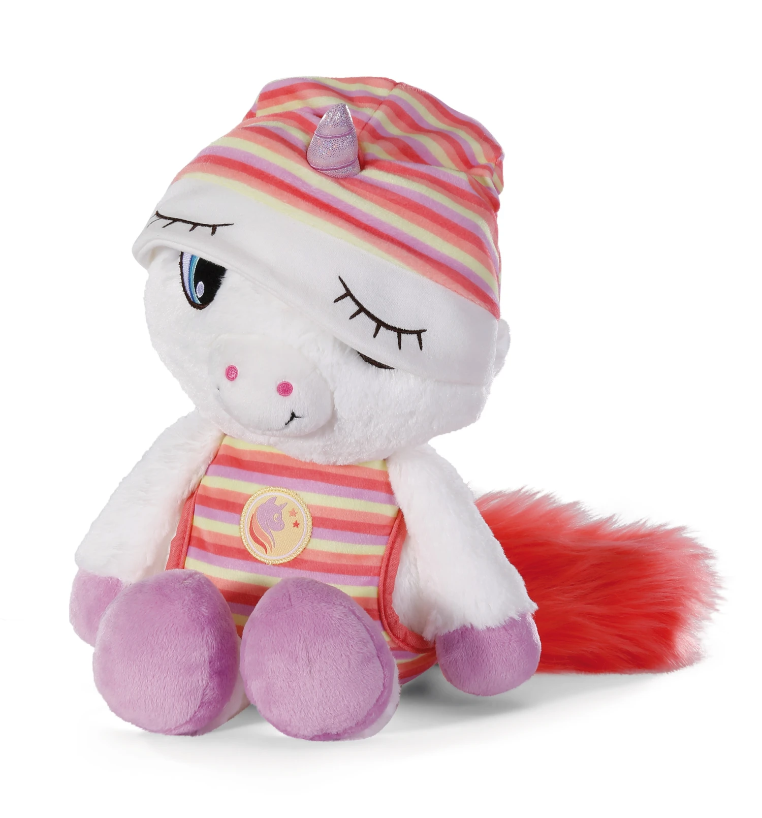 Nici 48884 Schlafmützen Einhorn Myala Weiß-rot 22cm Plüsch Kuscheltier 1 Nici 48884 Schlafmützen Einhorn Myala Weiß-rot 22cm Plüsch Kuscheltier